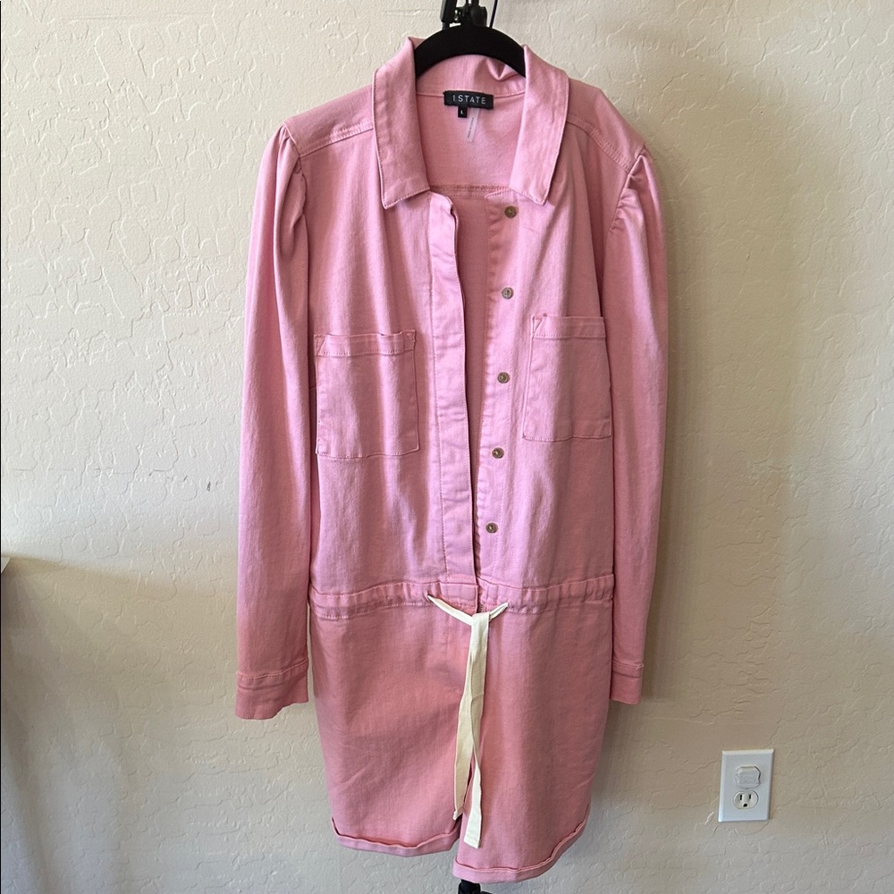 Pink Drawstring Romper